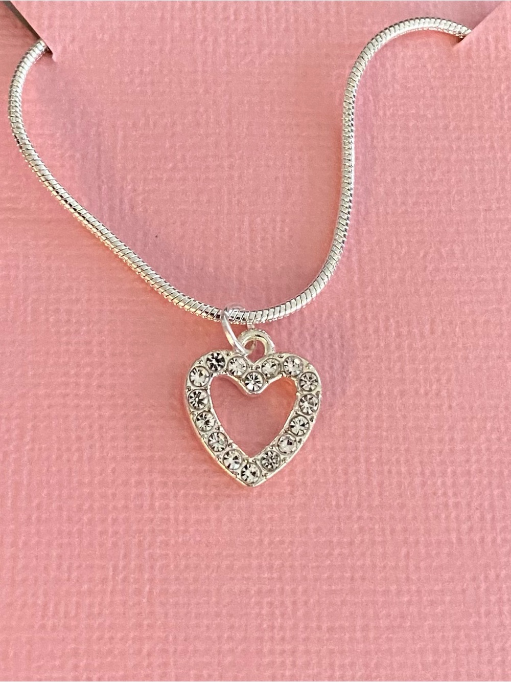 Silvertone Heart Pendant Necklace